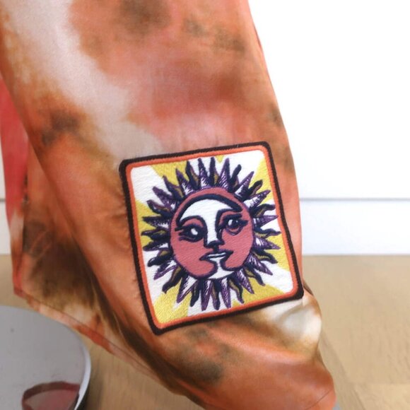 Zimmermann Vacay Tie Dye Shirt & Relaxed Pants Set Pink/Orange Silk Size 2 NEW - Picture 4 of 14